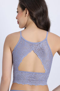 Zivame Double Layered Non Wired High Coverage Bralette - Silver Bullet — thumbnail 4